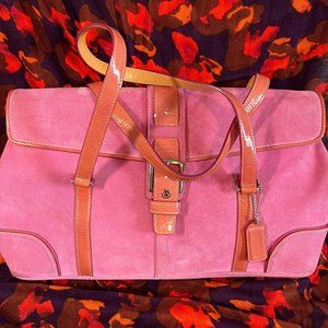 Authentic Coach Pink Suede Bag
